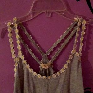 Size large Daisies grey Rewind crop top straps Daisy hot topic h&m